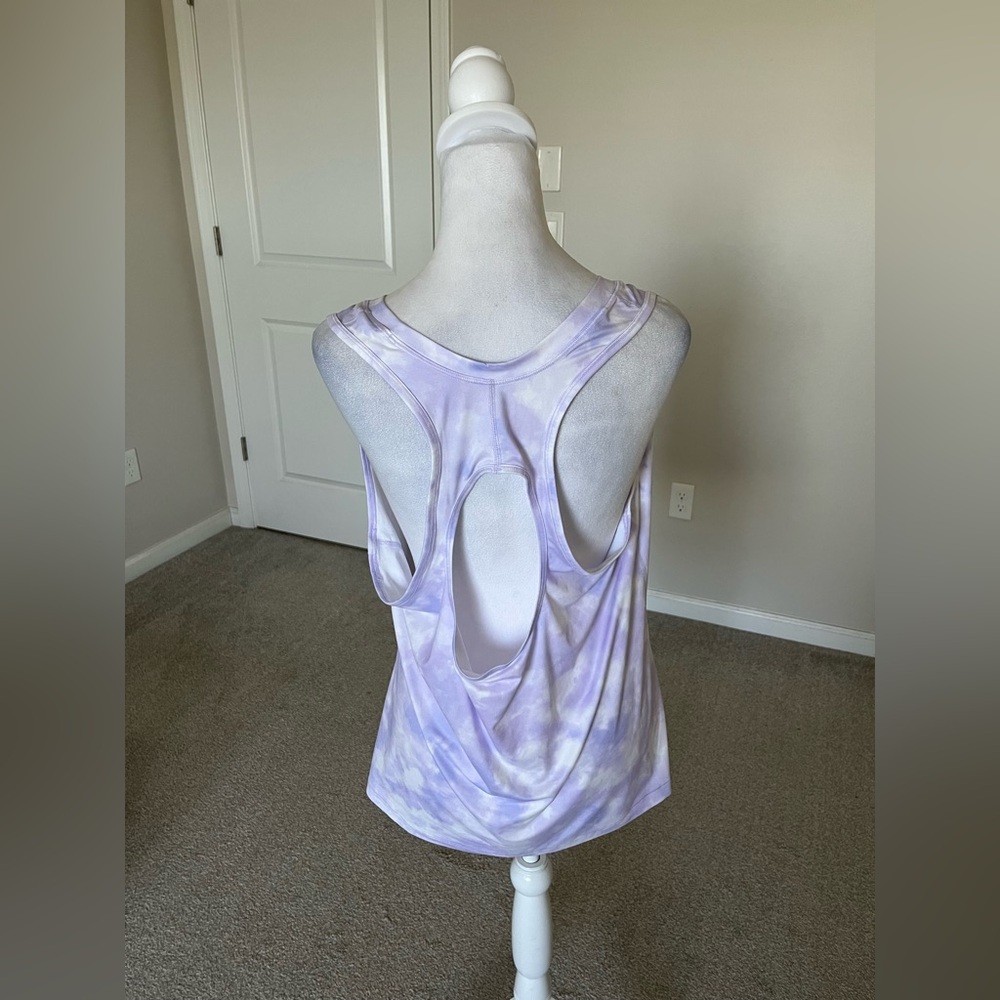 NWOT Athleta Purple and White Tie Dye Tank Size 1X - Picture 2 of 5